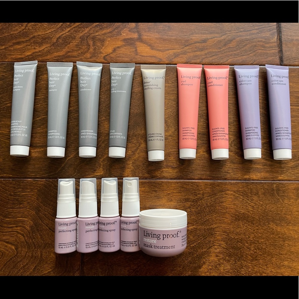 Living Proof Hair Bundle Color Care Curl Restore Anti-Frizz Shampoo Conditioner
